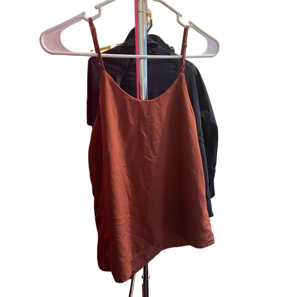 A New Day Rust Spaghetti Strap Top XS